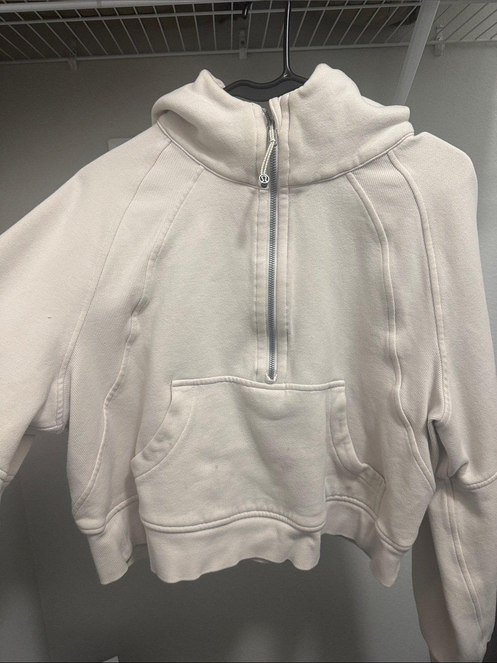 lululemon athletica Cream Half-Zip Cowl Neck Sweater